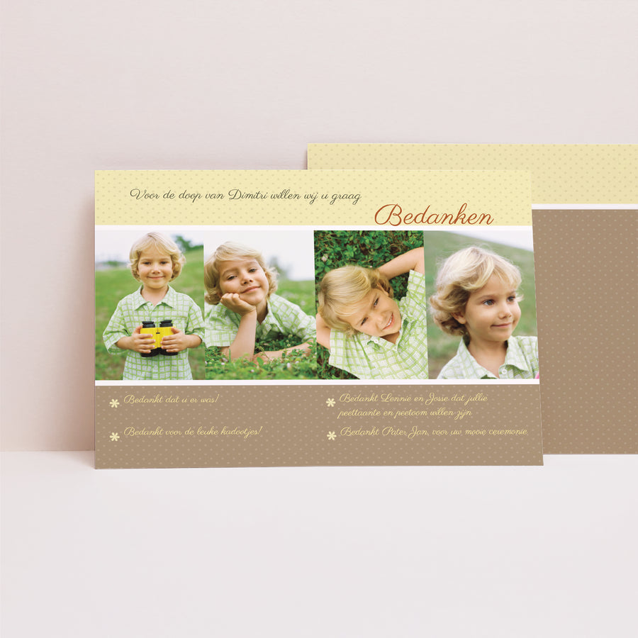 Bedankkaart Doop Landschap de doop van Dimitri foto