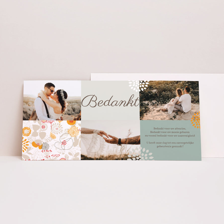 Bedankkaart Huwelijk Panoramisch landschap Provençaals platteland foto