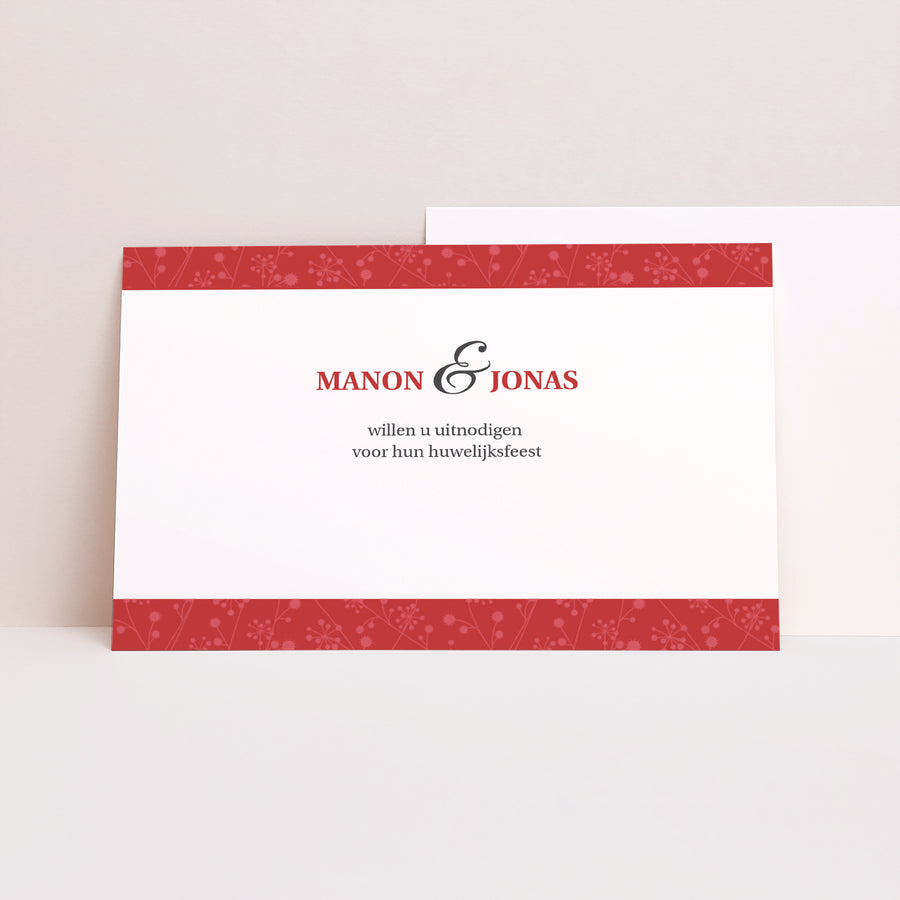 Uitnodigingen Huwelijk Landschap Multi-foto's en rode harten foto