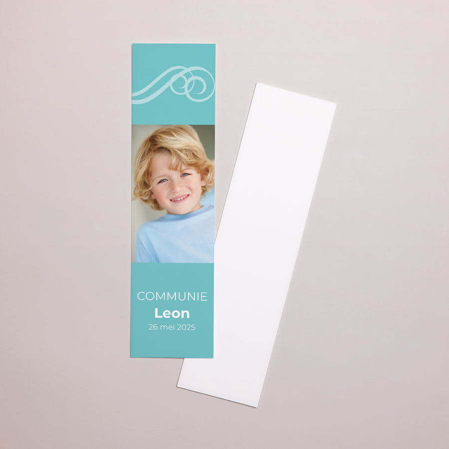 Boekenlegger Communie Bladwijzer Communie in kalligrafie foto