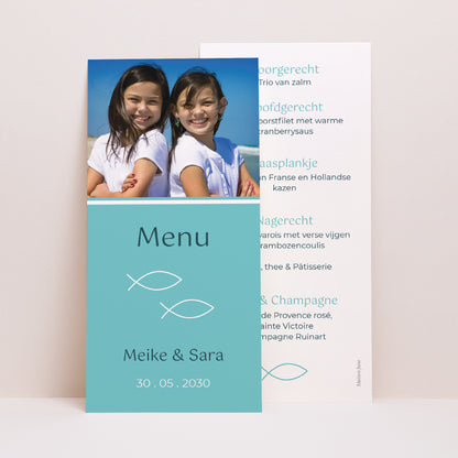 Menukaart Communie Panoramisch portret Wonderbaarlijk vissen foto N° 1