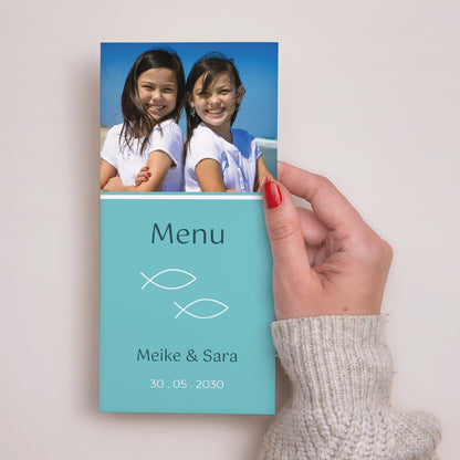 Menukaart Communie Panoramisch portret Wonderbaarlijk vissen foto N° 2