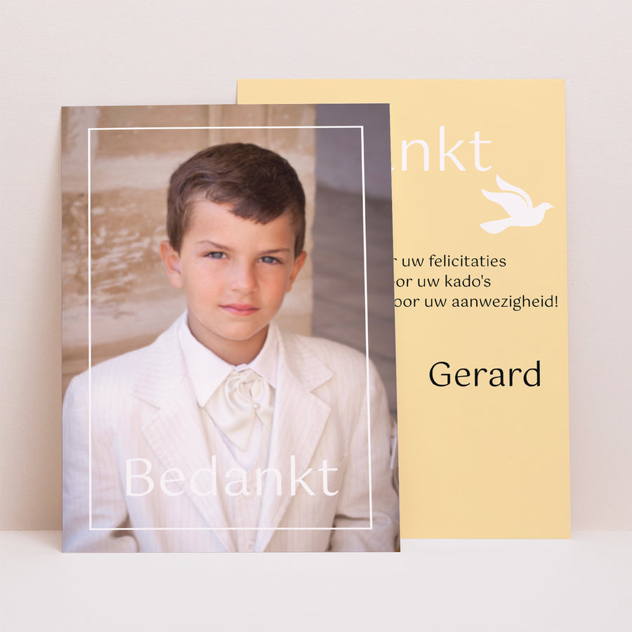 Bedankkaart Communie Portret foto