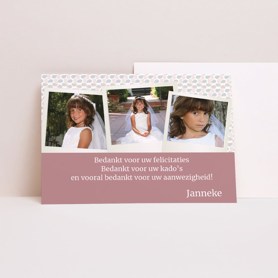 Bedankkaart Communie Landschap Communie à la carte foto