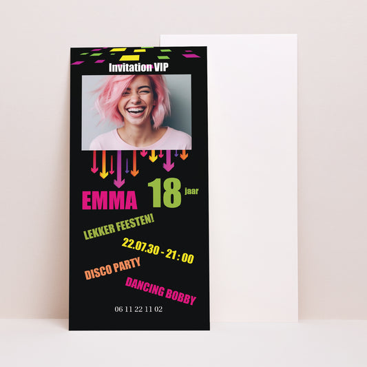 Uitnodigingen Verjaardag Volwassene Panoramisch portret Megateuf foto