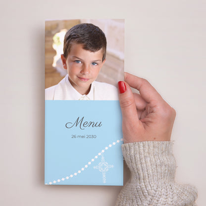Menukaart Communie Panoramisch portret Inwijding foto N° 2