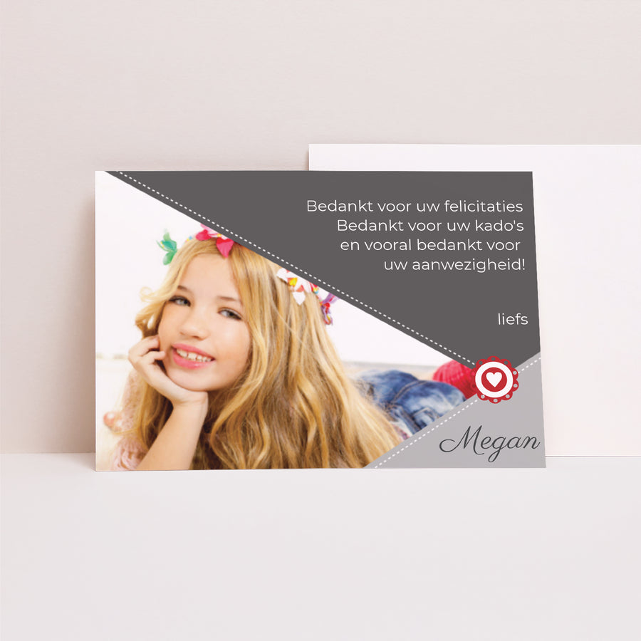 Bedankkaart Communie Landschap Modern foto