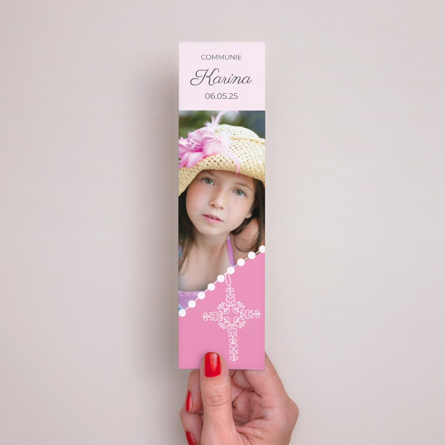 Boekenlegger Communie Bladwijzer Heilig avondmaal - roze foto N° 2