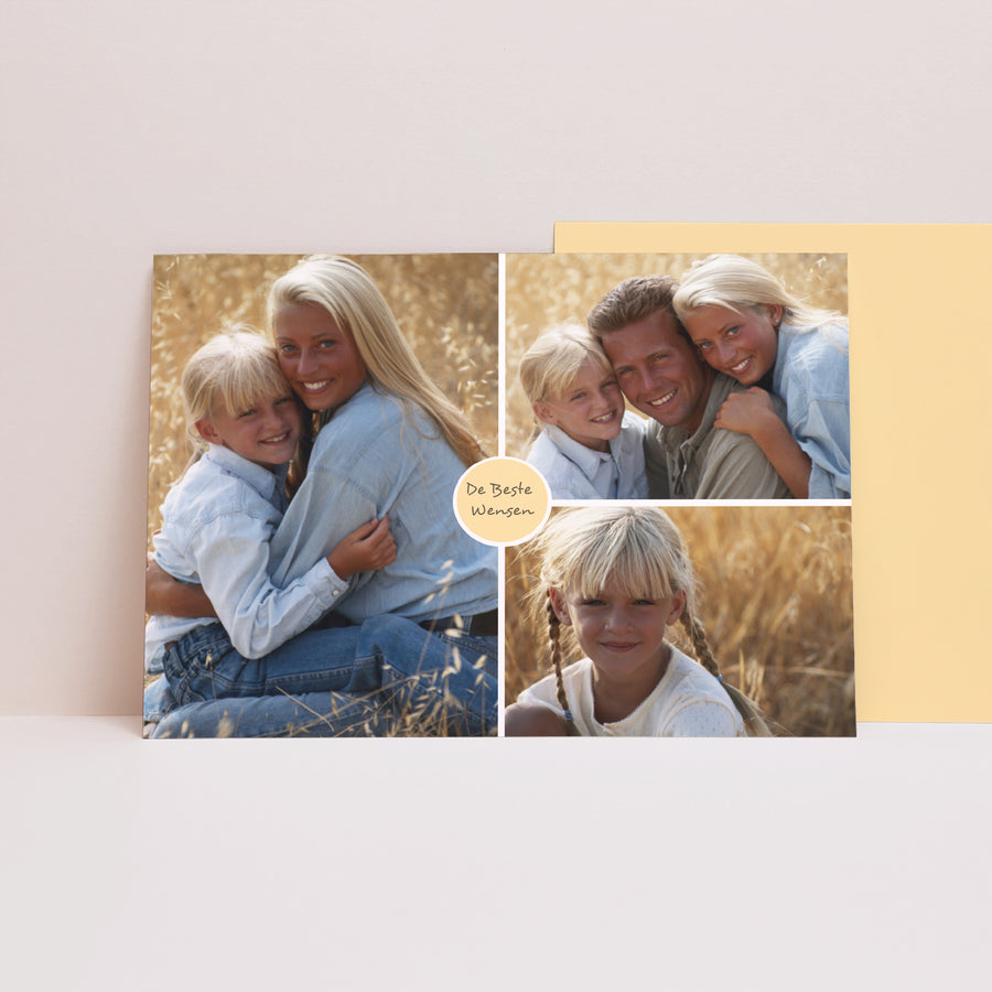 Uitnodigingskaart Foto's Landschap Trio - Witte randen foto