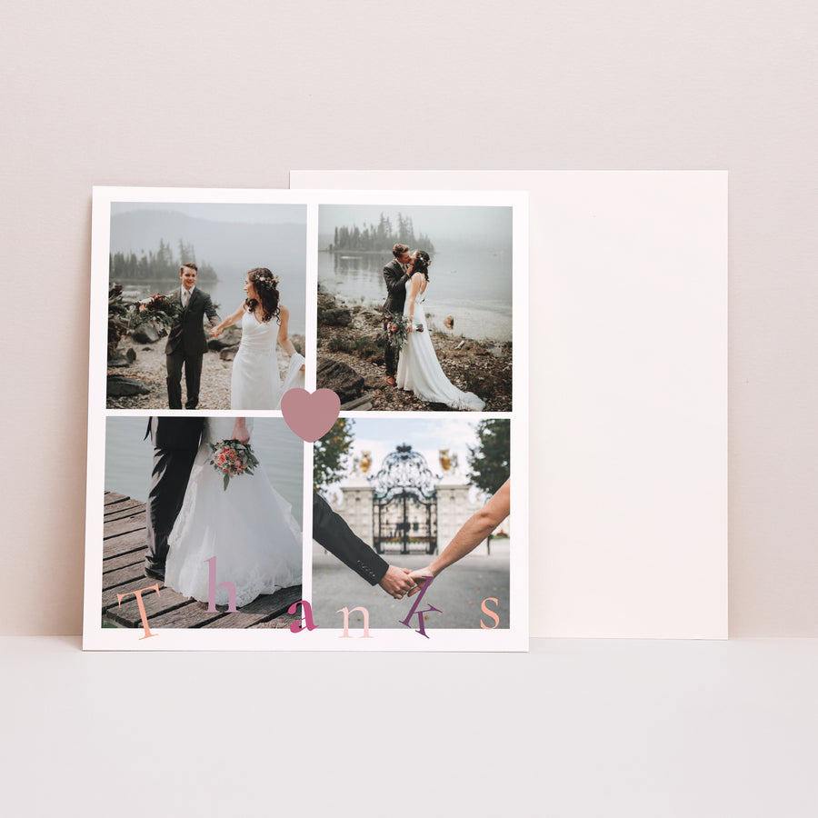 Uitnodigingskaart Foto's Vierkant Coeur Rose foto