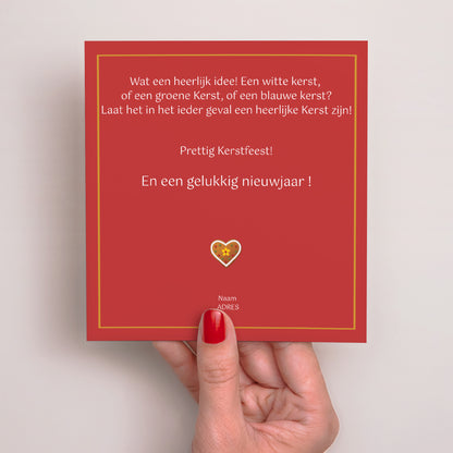 Kerstkaart Eindejaar Vierkant Jaaroverzicht - Rood foto N° 3