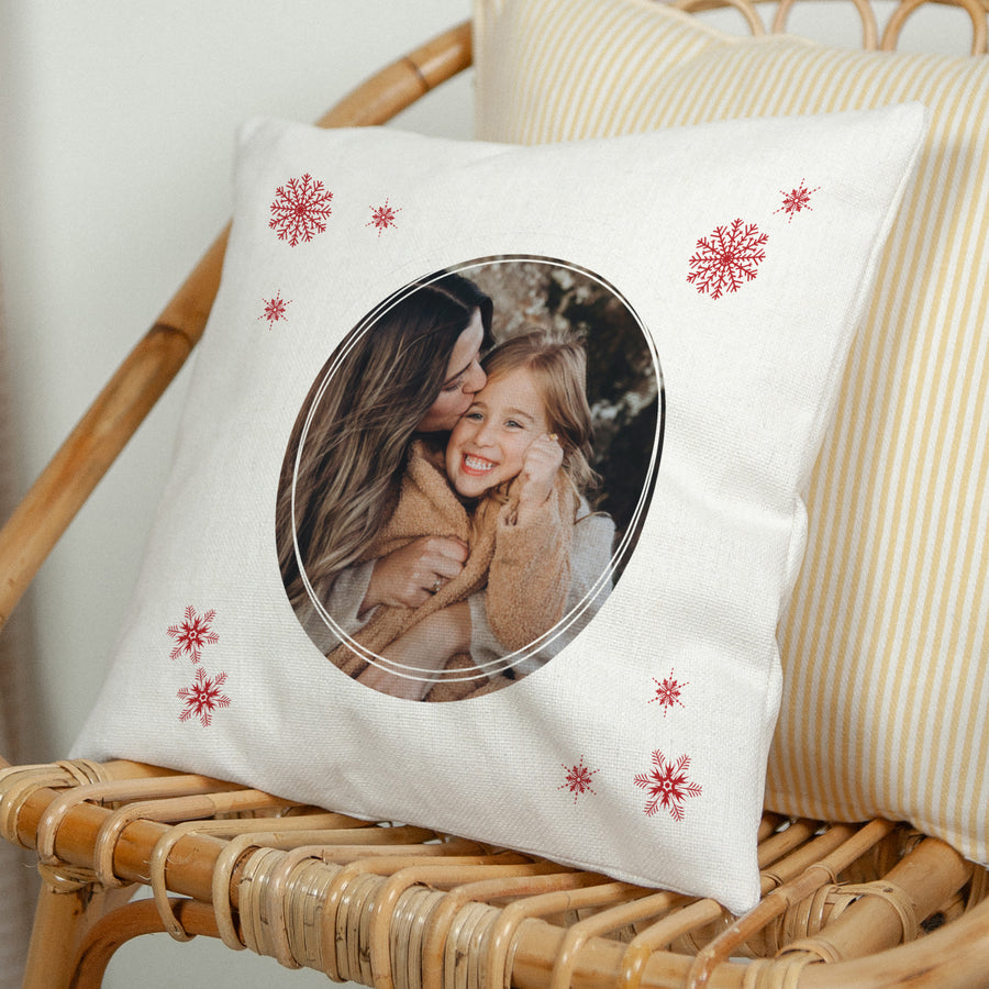 Kussen Objecten Natuurlijk beige Gepersonaliseerd kerstkussen foto