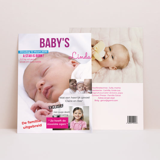 Uitnodigingskaart Geboorte Ici Bébé foto