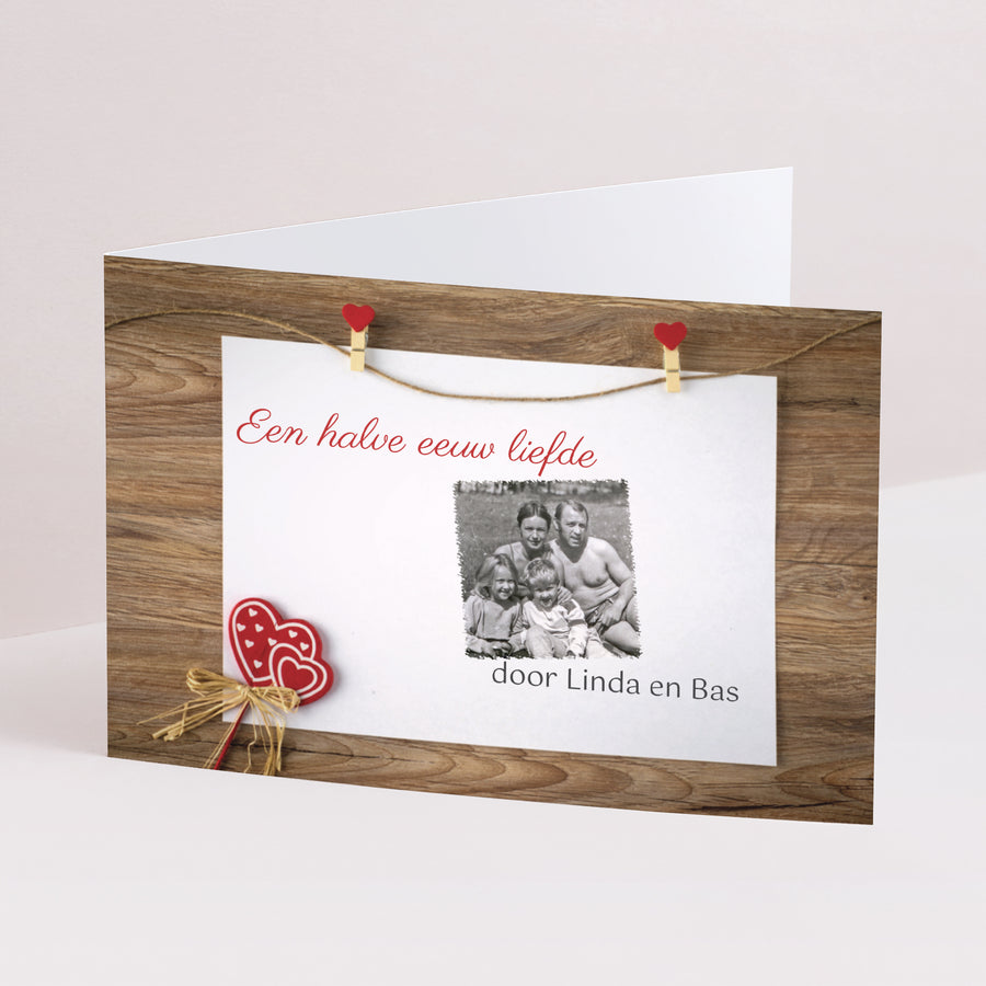 Uitnodigingen Huwelijksverjaardag Dubbele landschapspanelen Aan de rand foto