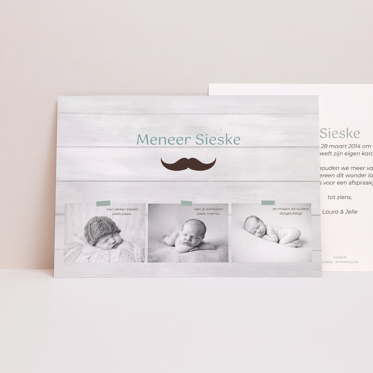 Uitnodigingskaart Geboorte Landschap Kleine man foto N° 1