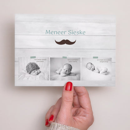 Uitnodigingskaart Geboorte Landschap Kleine man foto N° 3