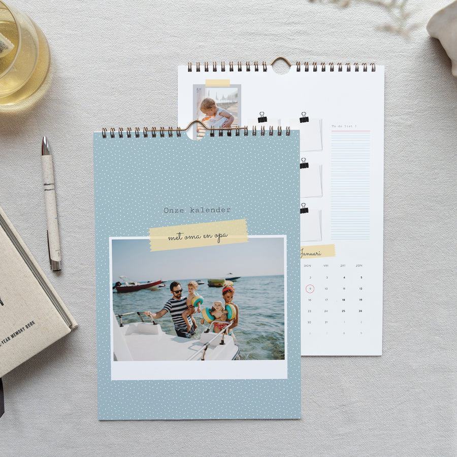 Kalender Eindejaar Muurschildering A4 Grootouders foto