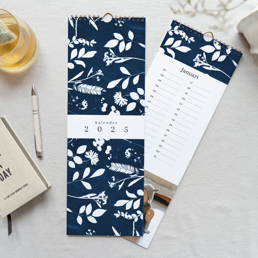 Kalender Eindejaar Perpetueel Cyanotype foto