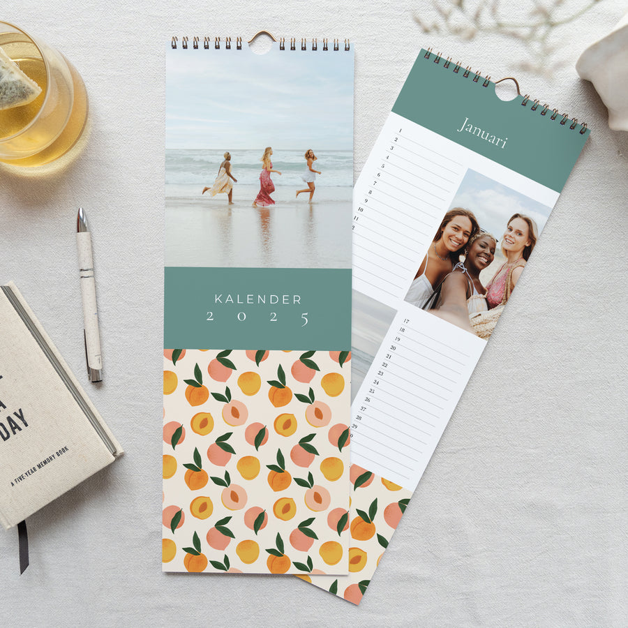 Kalender Eindejaar Perpetueel Motief perziken foto