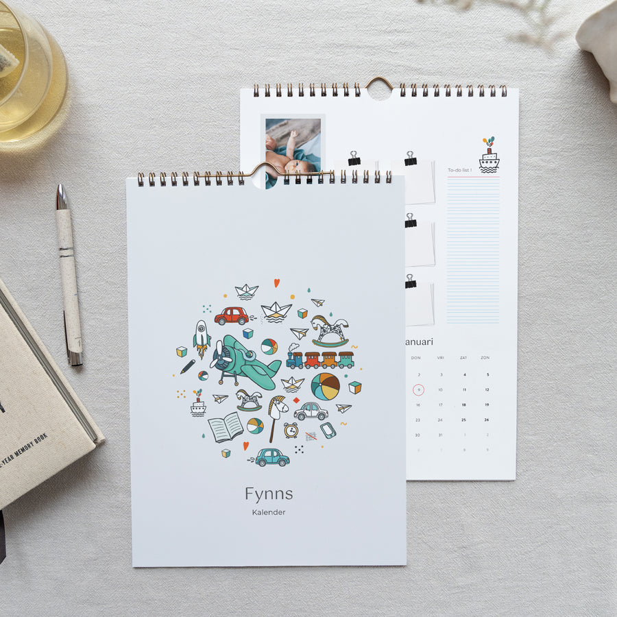 Kalender Eindejaar Muurschildering A4 Jongen foto