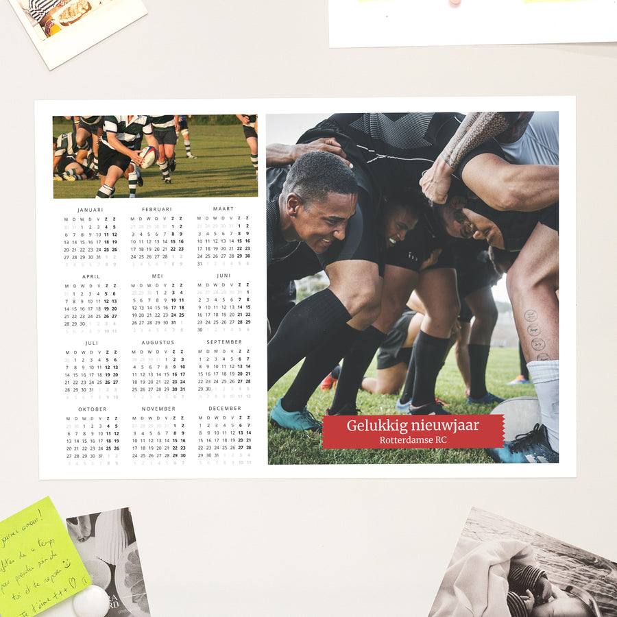 Kalender Eindejaar Magnetisch, enkelvoudig landschap Allemaal samen foto