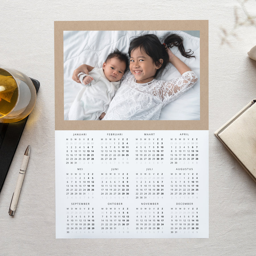 Kalender Eindejaar Monopagina portret kraft foto