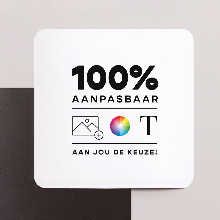 Wenskaart Eindejaar Set van 8, magnetisch, vierkante afgeronde hoeken Doe Het Zelf III foto