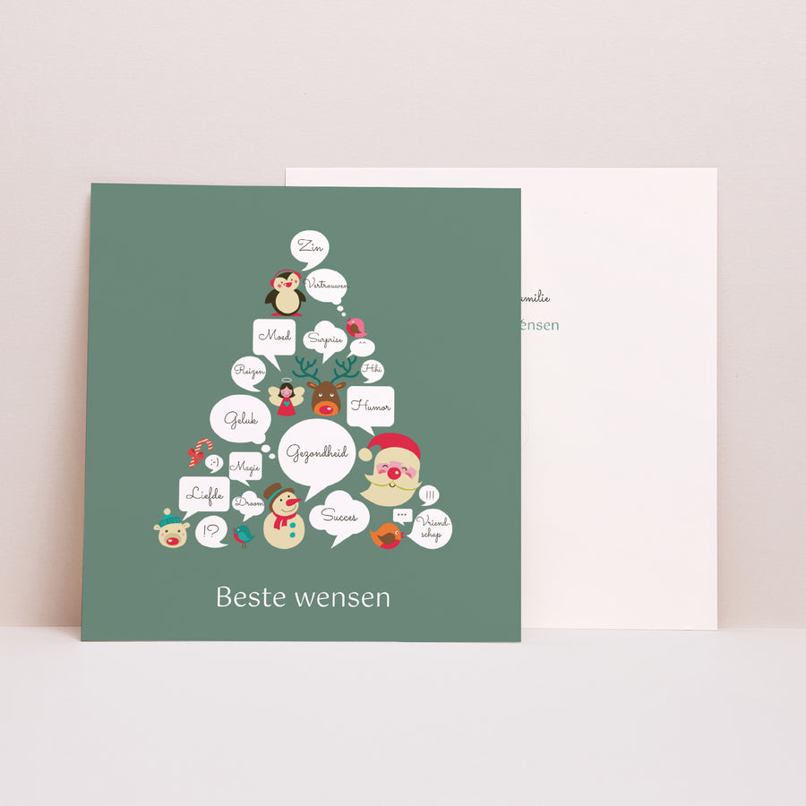 Wenskaart Eindejaar Vierkant Bubbelboom foto