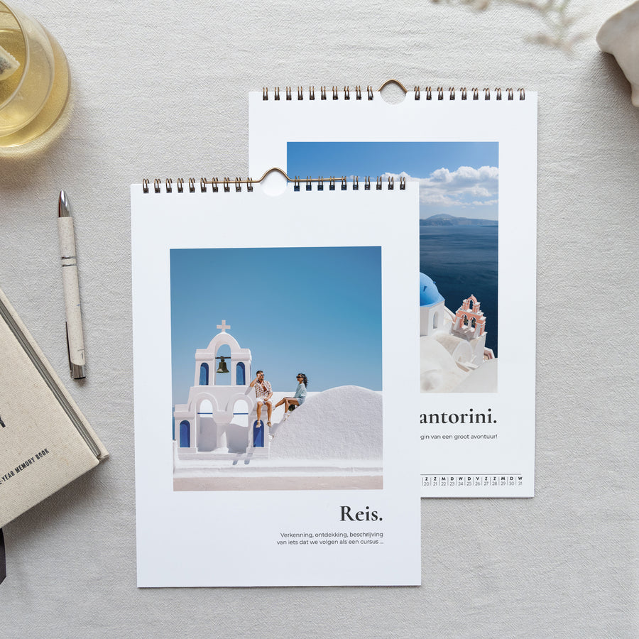 Kalender Eindejaar Muurschildering A4 Grote reiziger foto