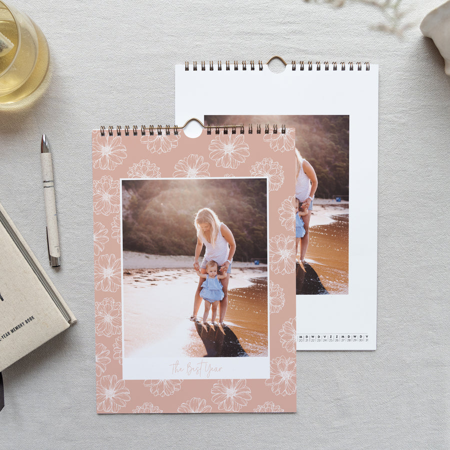 Kalender Eindejaar Muurschildering A4 Bloemrijke geest foto