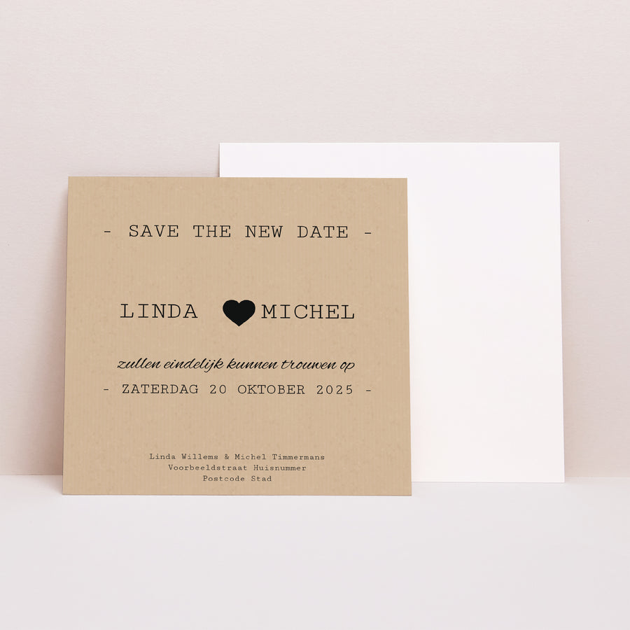 Uitnodigingen Huwelijk Vierkant Onze geschiedenis foto