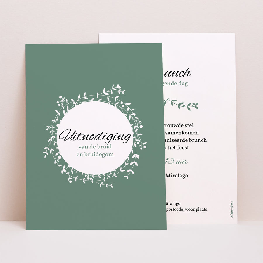 Uitnodigingen Huwelijk Portret Diadem foto