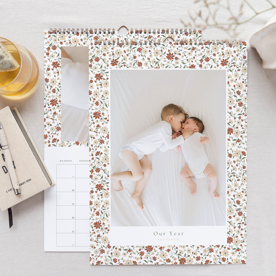 Kalender Eindejaar Muraal A3 Liberty bloemrijk foto