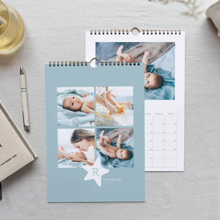 Kalender Eindejaar Muurschildering A4 Sterren foto