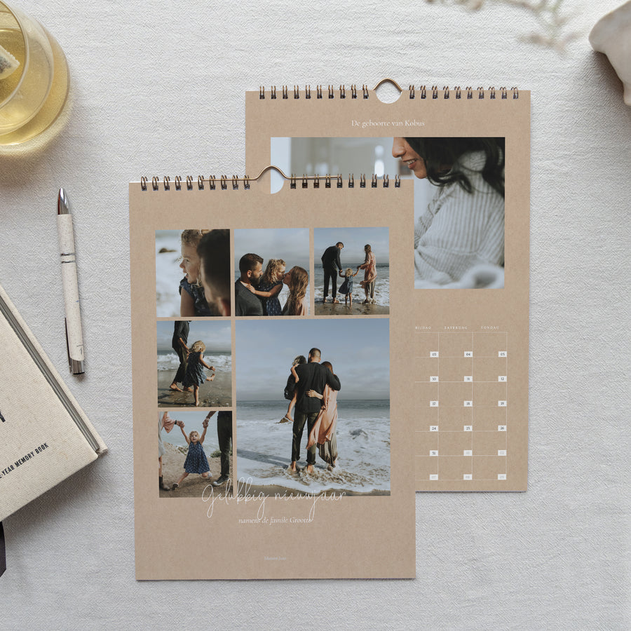 Kalender Eindejaar Muurschildering A4 Kraft multiphotos foto