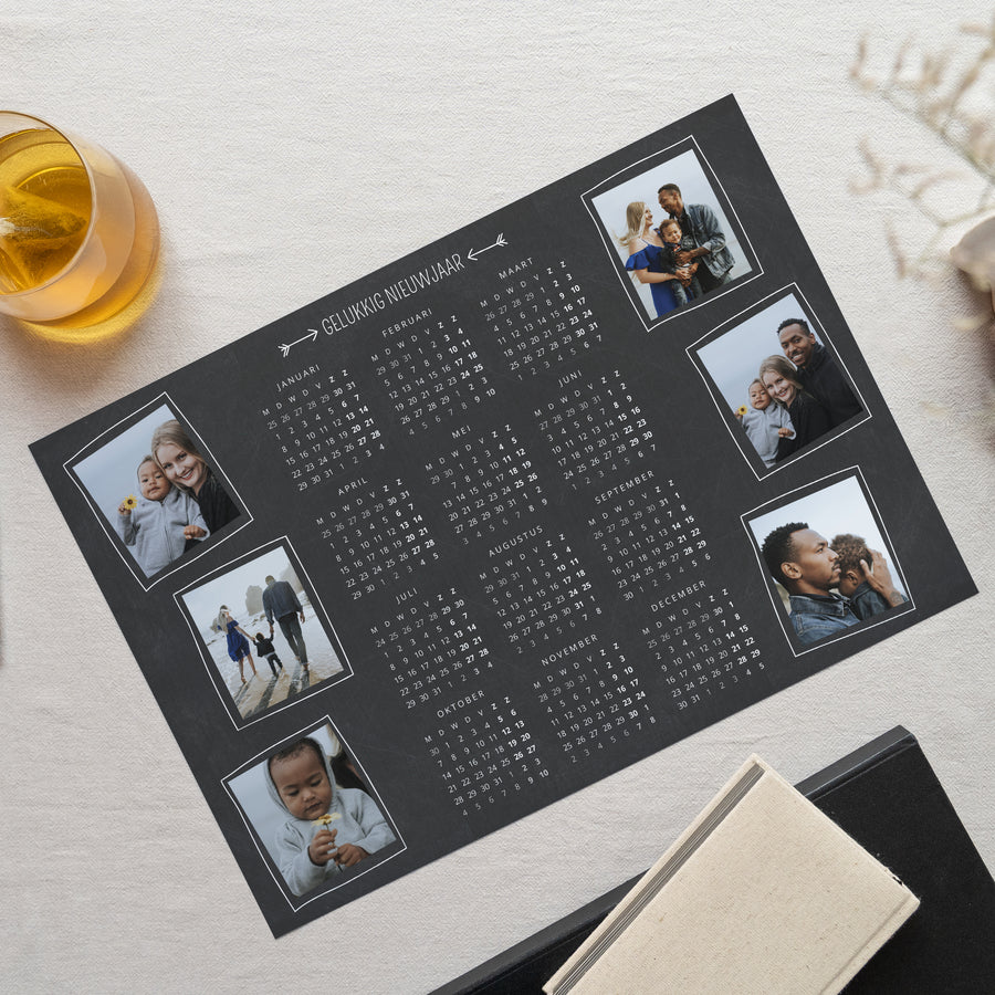 Kalender Eindejaar Enkelvoudig landschap Afbeelding foto