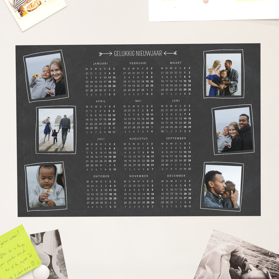 Kalender Eindejaar Magnetisch, enkelvoudig landschap Afbeelding foto