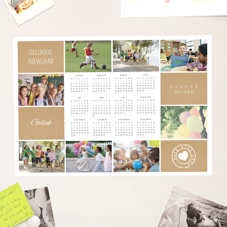 Kalender Eindejaar Magnetisch, enkelvoudig landschap Jaarlijkse diavoorstelling foto