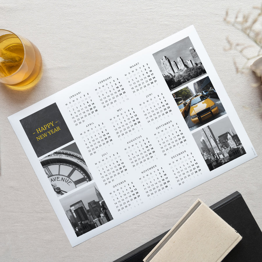 Kalender Eindejaar Enkelvoudig landschap Rond de wereld foto