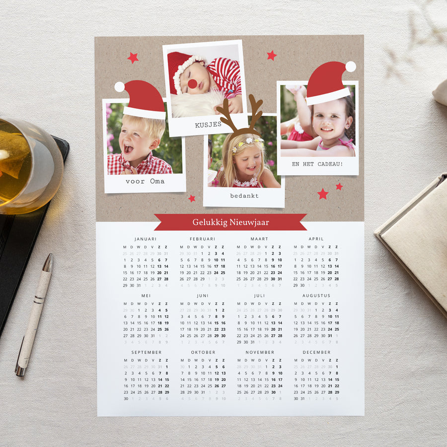 Kalender Eindejaar Monopagina portret Magisch kerstfeest foto