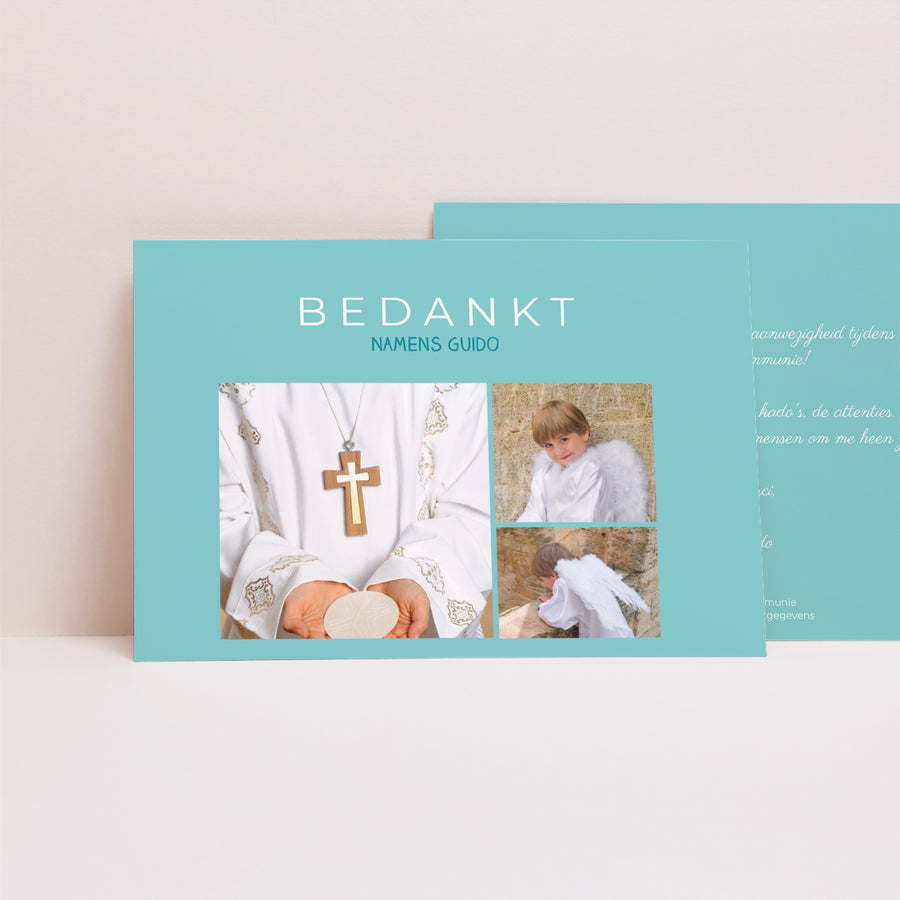 Bedankkaart Communie Landschap Multi-Typo foto