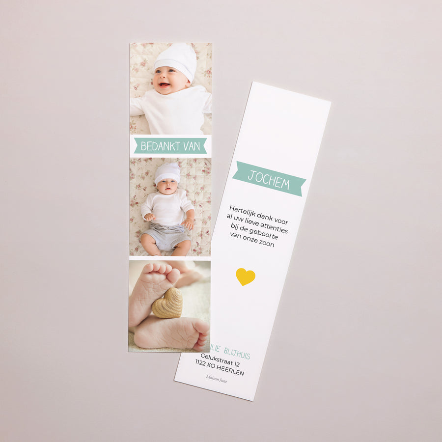 Bedankkaart Geboorte Bladwijzer Debriefing foto