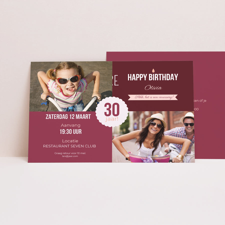 Uitnodigingen Verjaardag Volwassene Landschap Damier foto foto