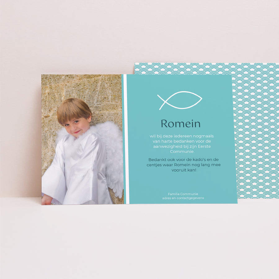 Bedankkaart Communie Landschap Spirituele visvangst foto