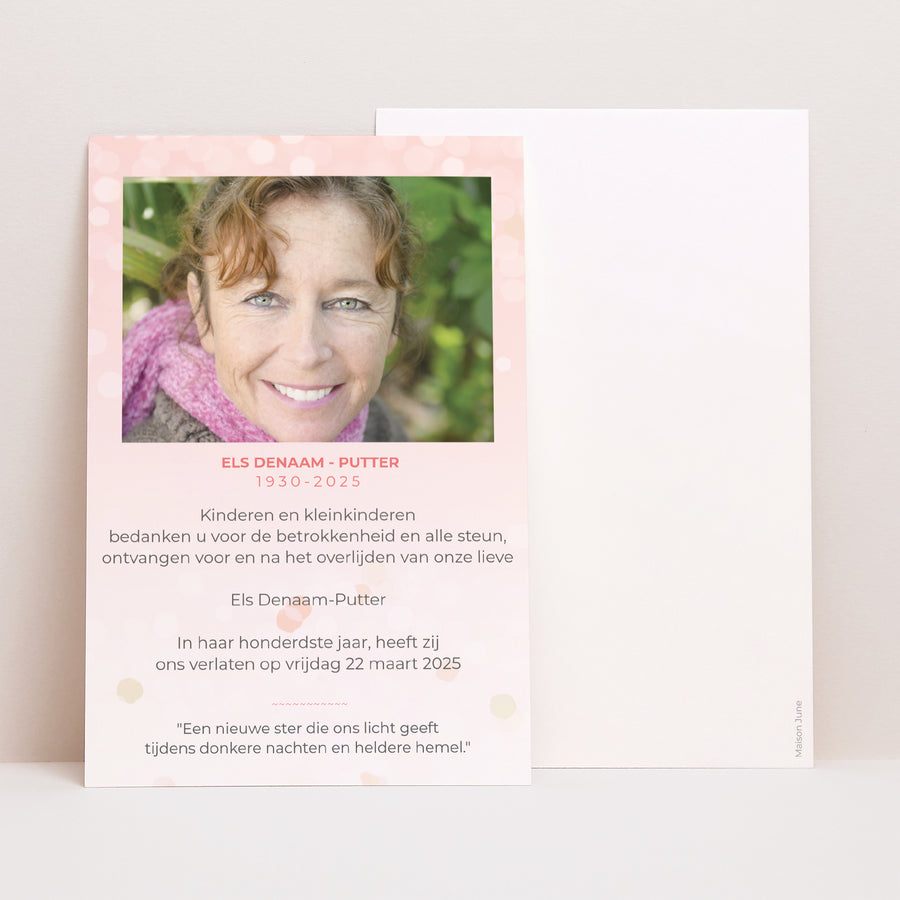 Uitnodigingskaart Overlijden Portret Eeuwig foto