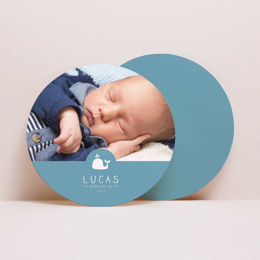 Uitnodigingskaart Geboorte Rond Baleineau foto
