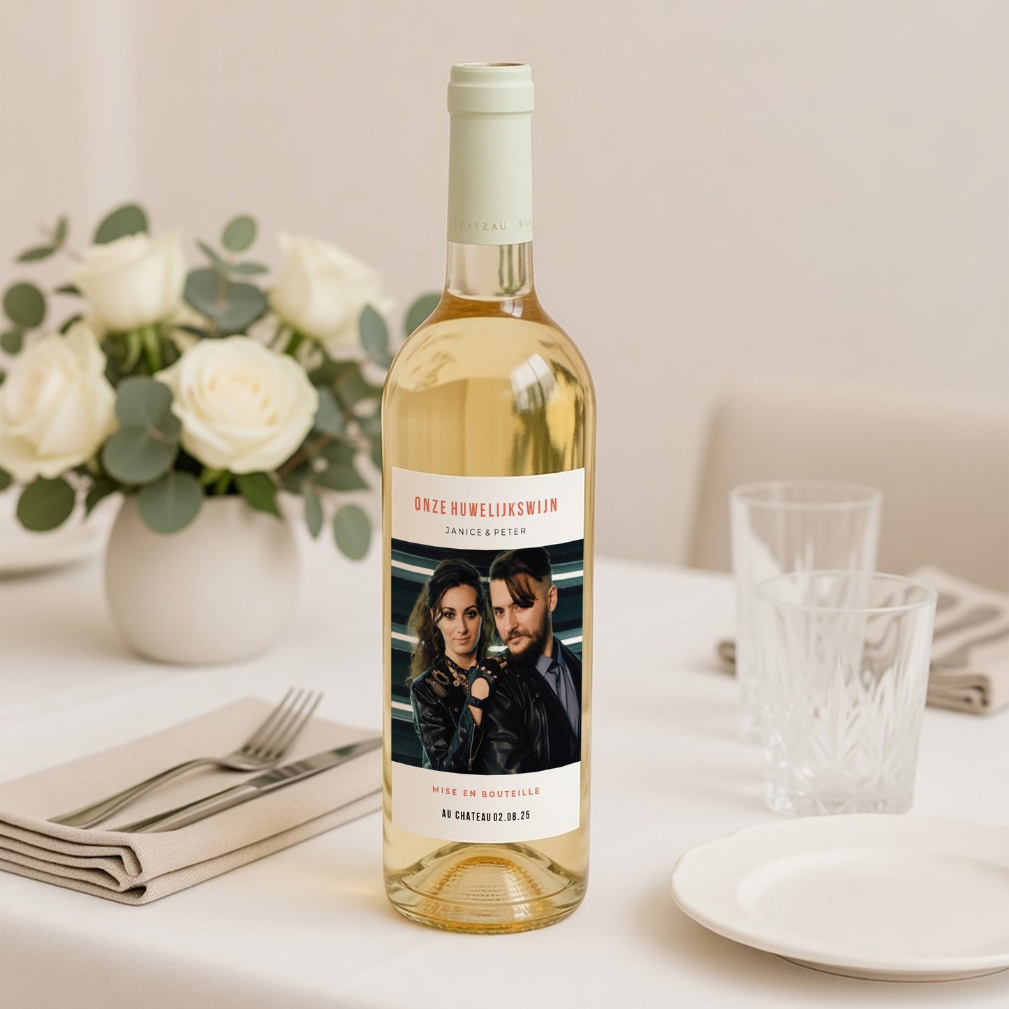 Flesetiket Huwelijk Portret Vinylschijf foto N° 2