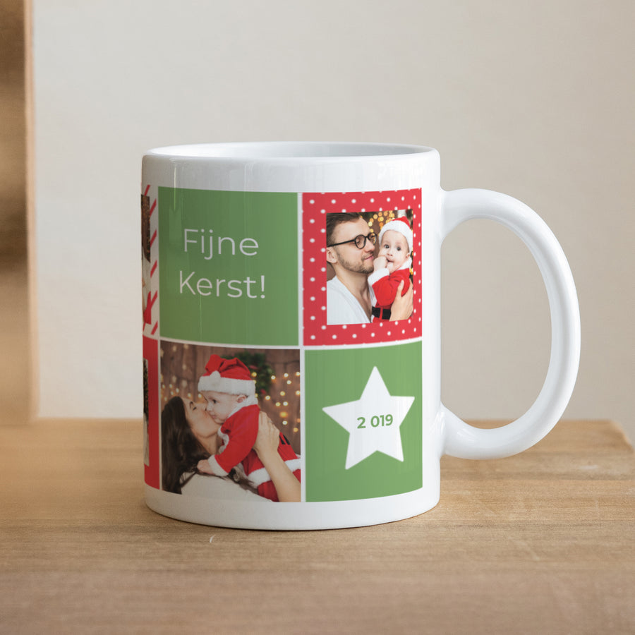Mok Objecten Wit Damier de Noel foto