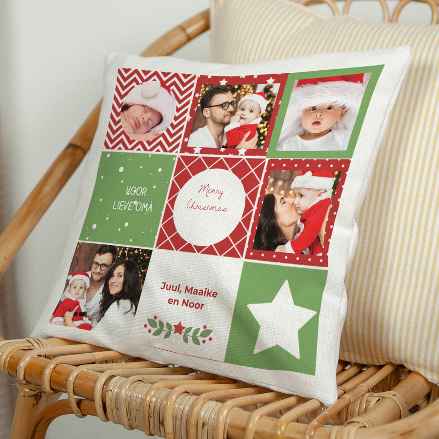 Kussen Objecten Natuurlijk beige Damier de Noel foto