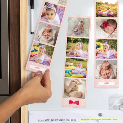 Fotoprint Foto's Set van 3, magnetisch. Roze geboorte foto N° 2